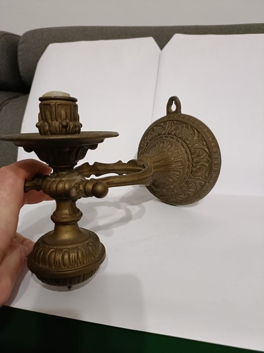 Świecznik okrętowy kinkiet mosiądz