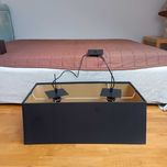 Lampa loftowa oraz dwa drewniane Kinkiety