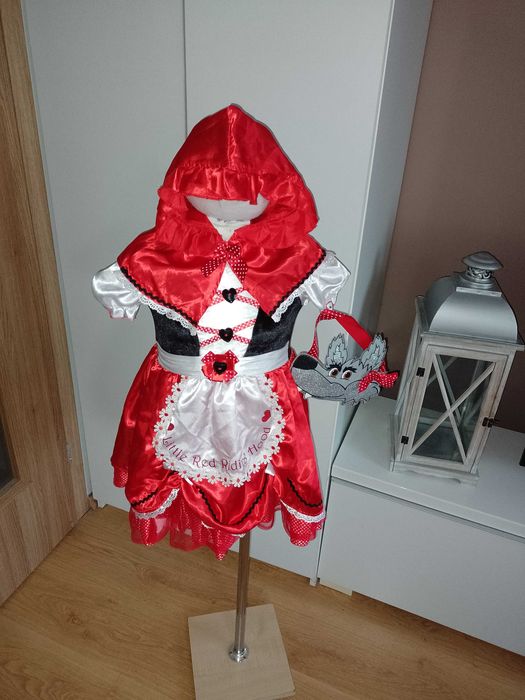 NOWY strój karnawałowy CZERWONY KAPTUREK przebranie kostium 98/104 523