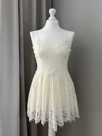 Koronkowy kombinezon sukienka H&M na ramiączkach r. 38