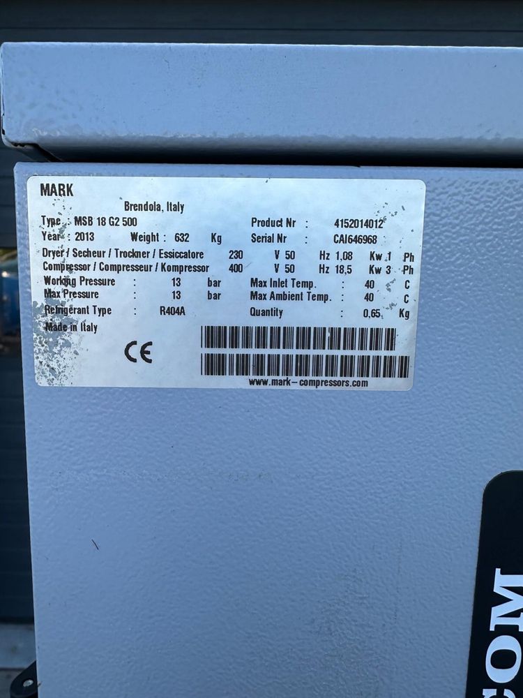 Kompresor śrubowy  Kaeser Mark  Atlas Copco  18KW +OSUSZACZ  13 BAR
