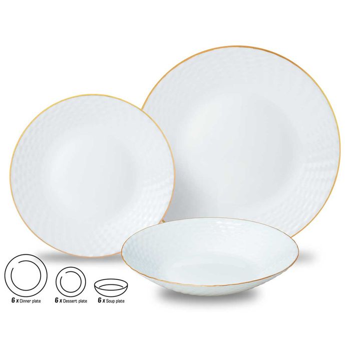 Komplet Obiadowy Opal Dla 6 Osób 18 Elem. Kinghoff Kh-1876