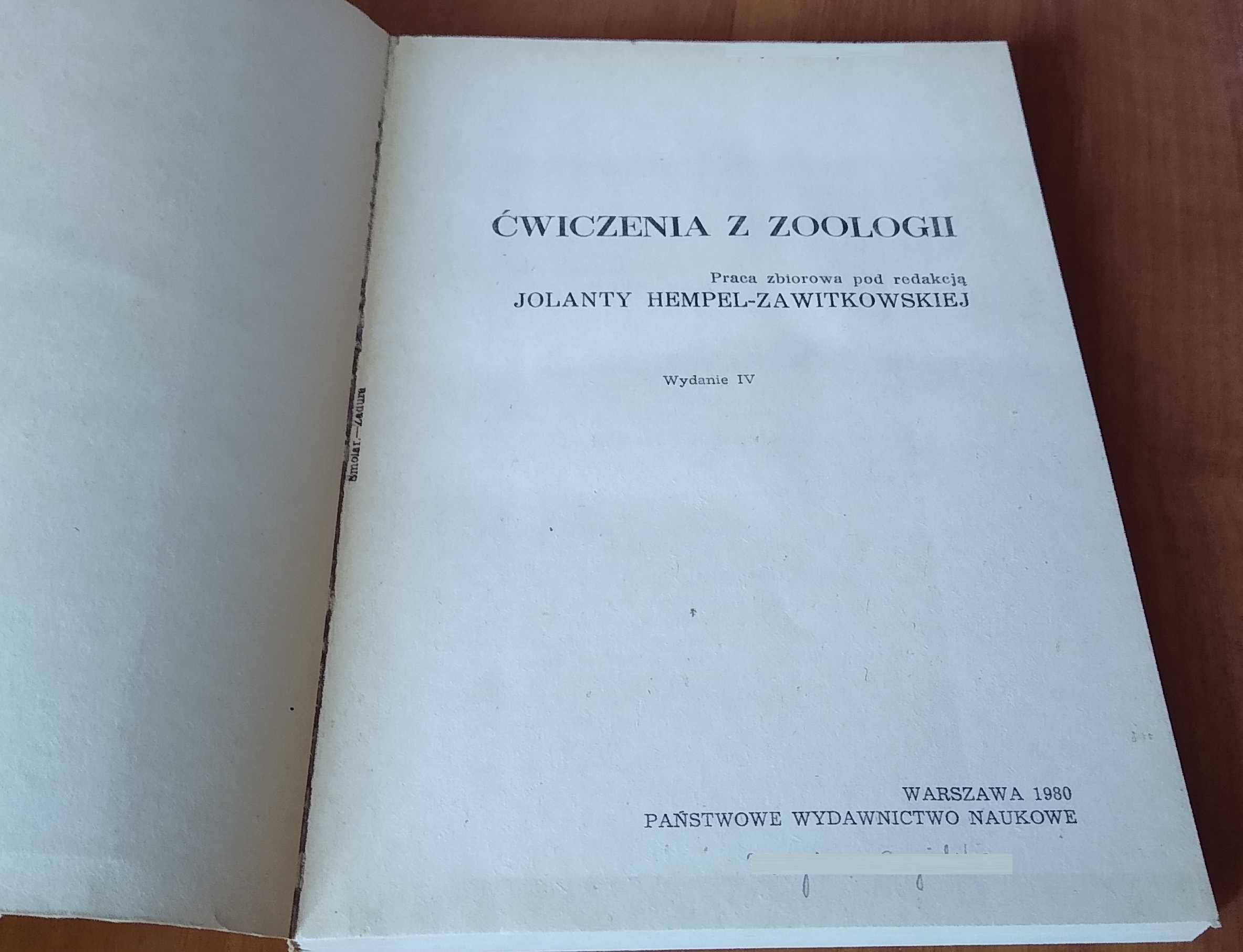 Ćwiczenia z zoologii Jolanta Hempel-Zawitkowska 1981