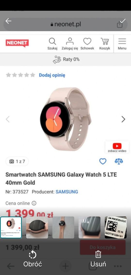 Smartwatch Samsung Galaxy Watch 5 LTE