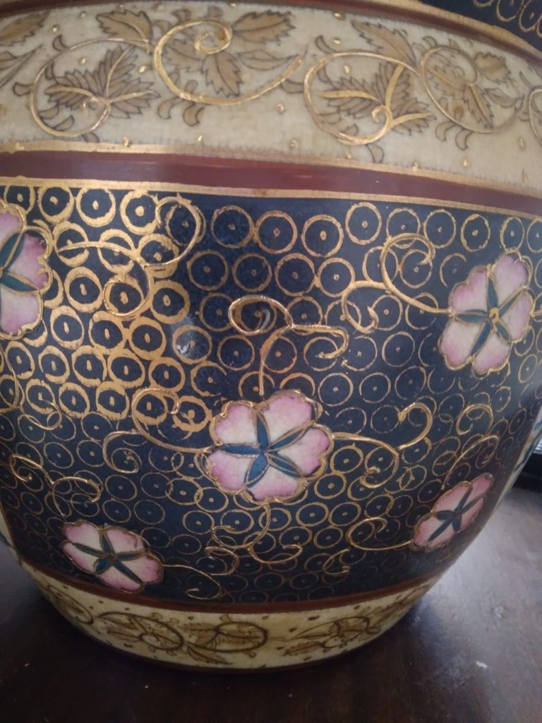 Vaso aquário pintado a mao