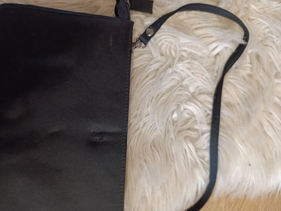 Torebka mini mała kopertówka listonoszka elegancka czarna kobieca