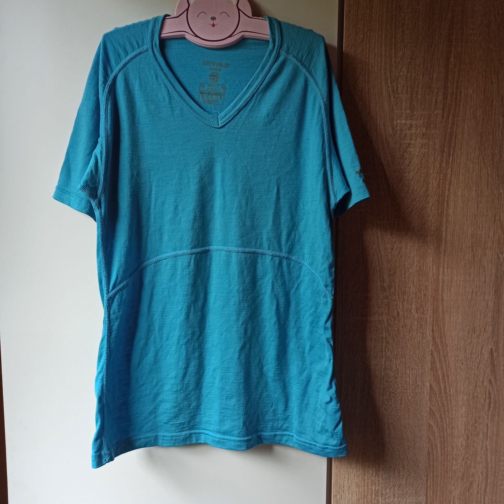 Devold breeze S wełnaina koszulka / bluzeczka w serek / 100% wełna mer