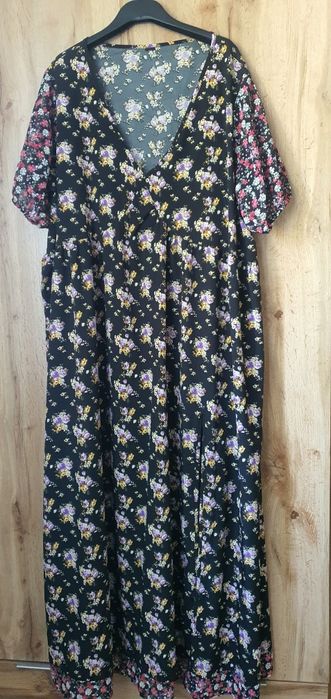 Duża długa sukienka lato w kwiaty r 58