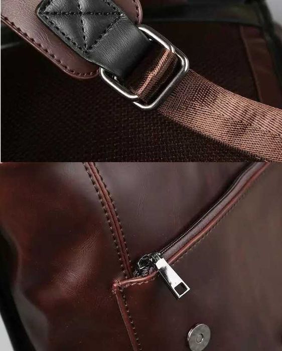 Мужской кожаный коричневый рюкзак чоловічий рюкзак сумка для ноутбука