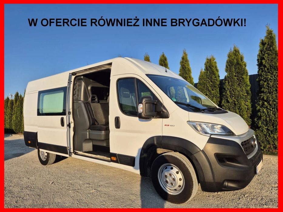 Fiat Ducato 2.3 150KM Brygadówka Maxi L4h2  Dubel 6-osób, Klima, Koła 16cali, Sprowadzony! TOP!
