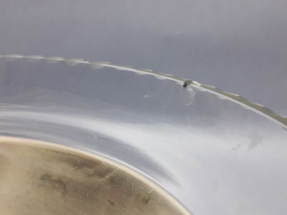 Posrebrzana patera na owoce, plater i szkło, pocz. XX w.