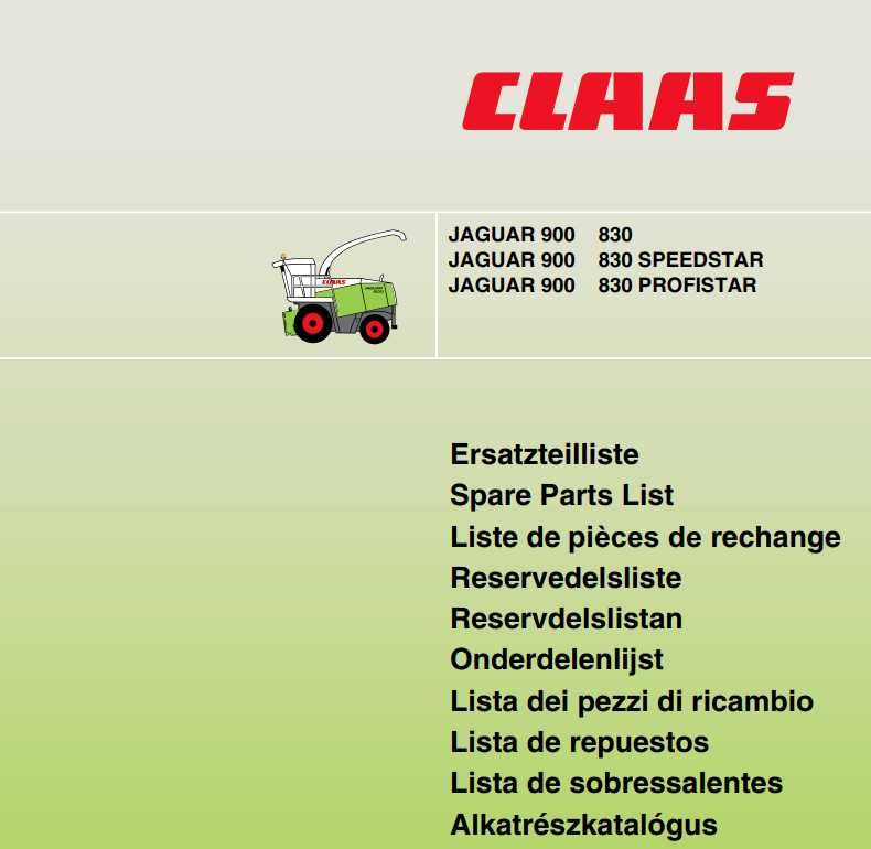 Katalog części Claas Jaguar 900 - 830 | SPEEDSTAR | PROFISTAR
