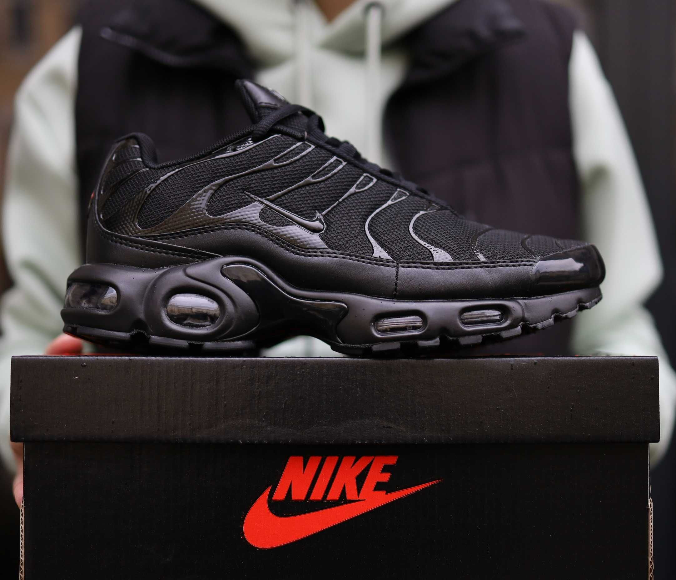 ХІТ! 40-46р Nike Air Max TN Plus Triple Black кросівки топ якість ориг