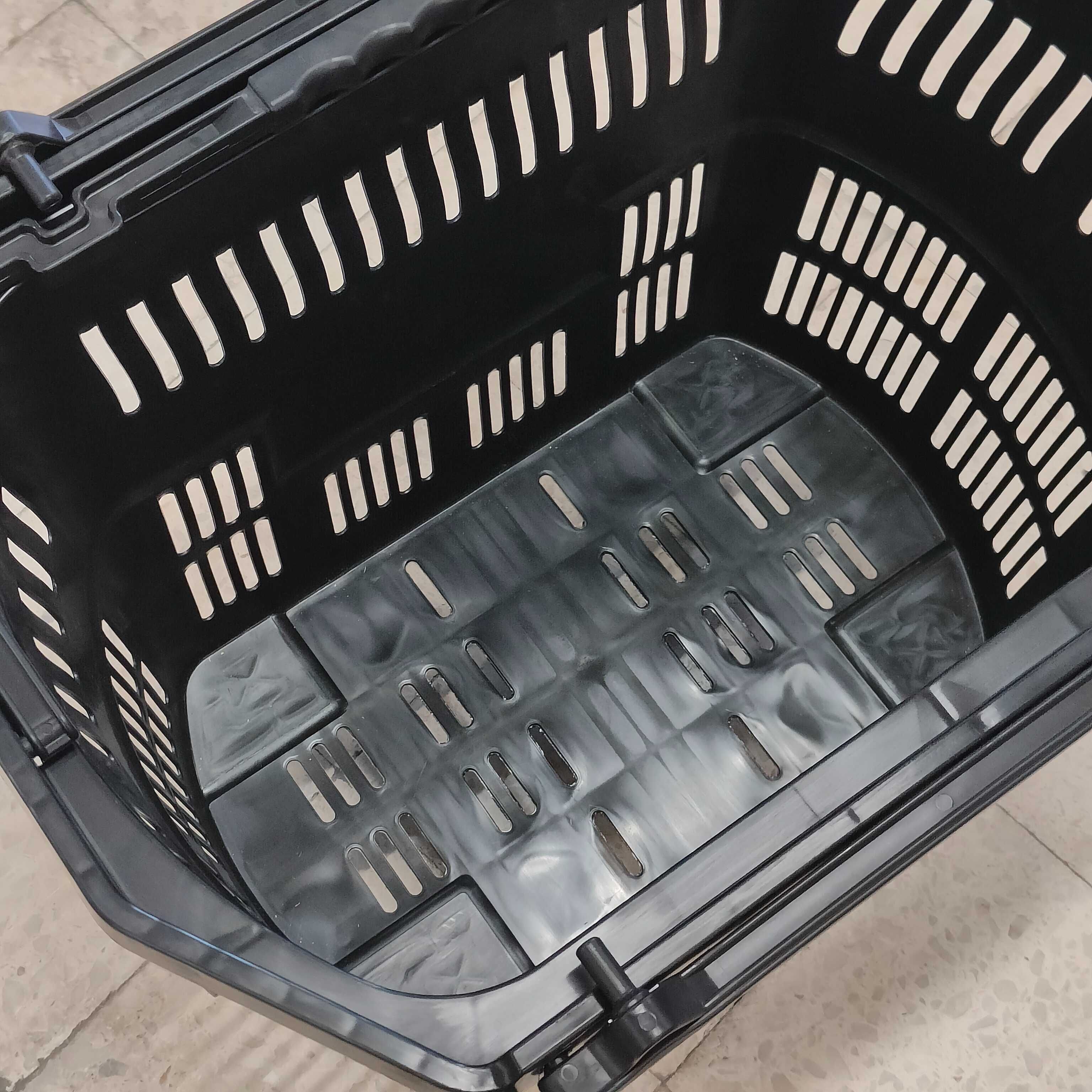 4 Cestos de compras com 4 rodas - 55L