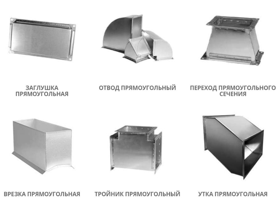 Воздуховоды для вентиляции. Оцинкованные трубы, заготовка, фасонина.