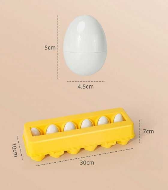 Набор яиц в лотке 12шт 3D сортер Монтессори Фрукты и Овощи
