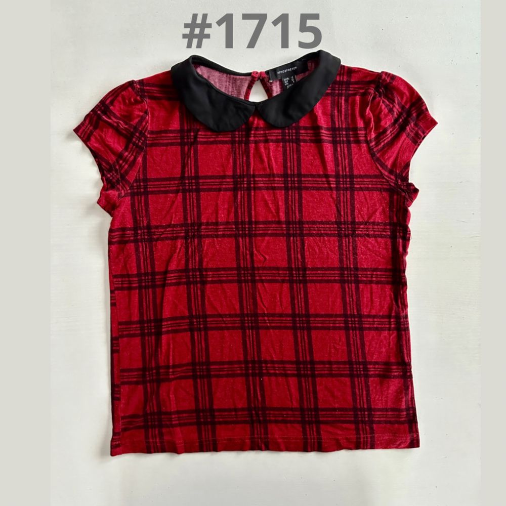 Bluzka w krate z czarnym kołnierzykiem Atmosphere M/38 grunge #1715