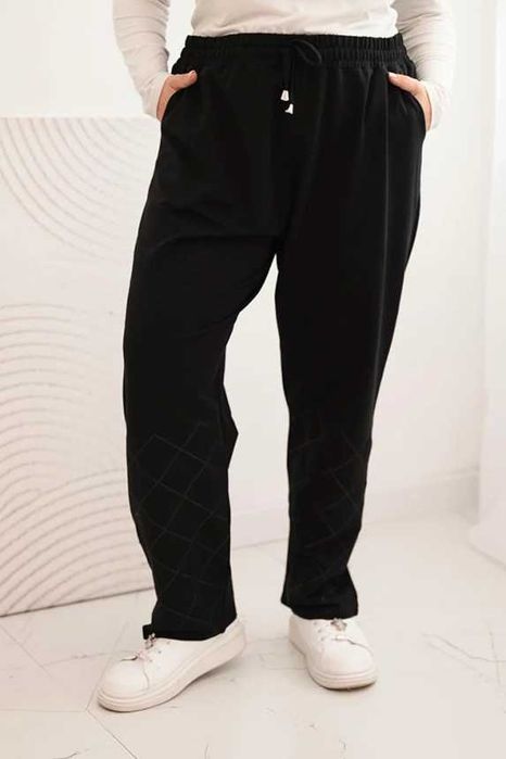 Bawełniane spodnie dresowe Plus Size cekinowe szprosy 4XL-9XL