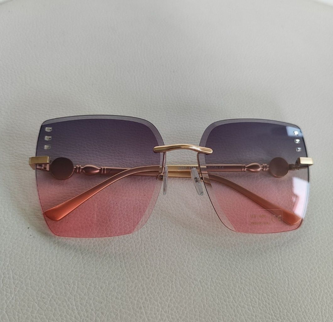 Okulary przeciwsłoneczne damskie różowe unikatowe Lv Louis