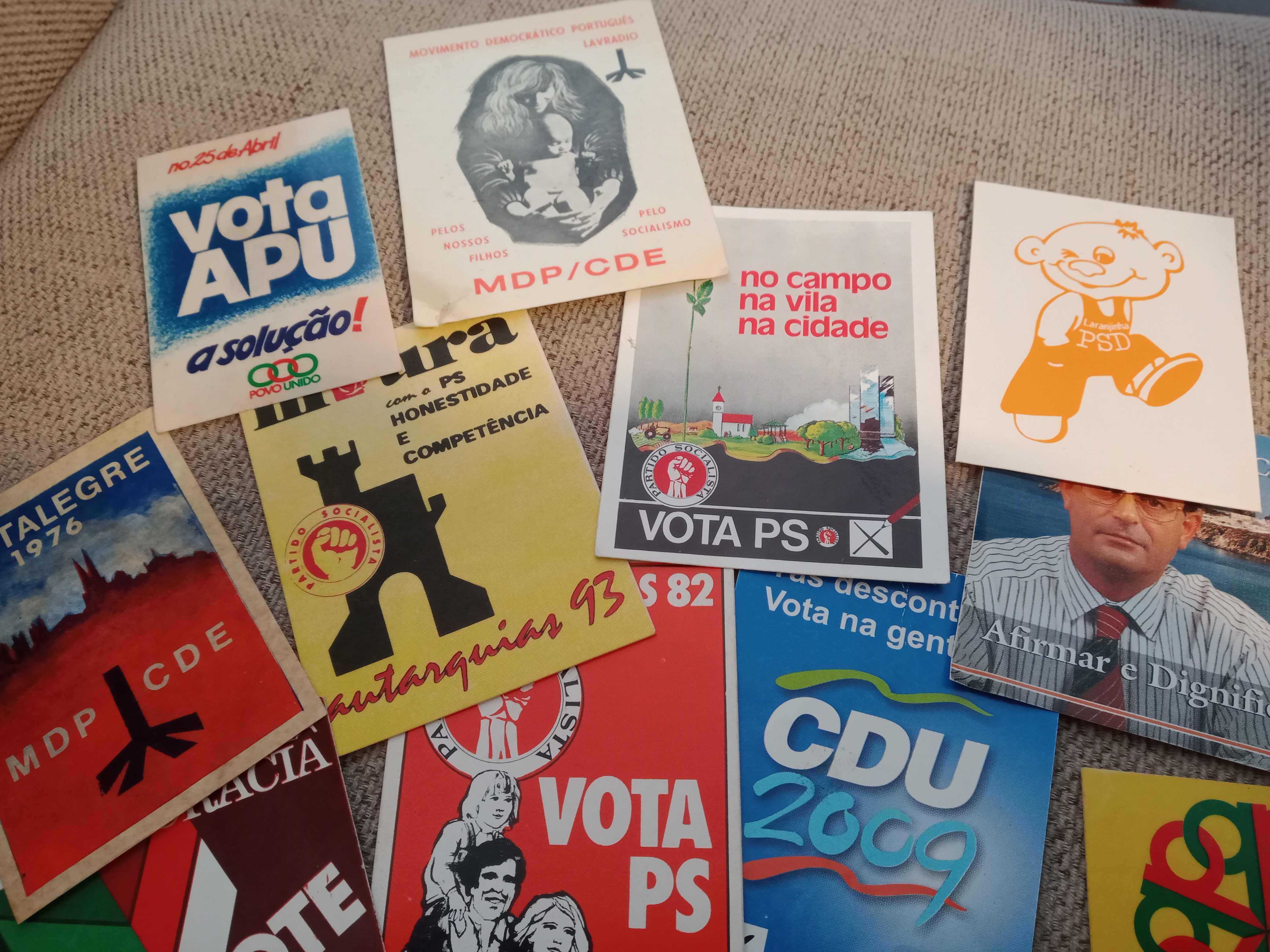 Autocolantes Política Campanhas Eleitorais PS CDU PSD outros