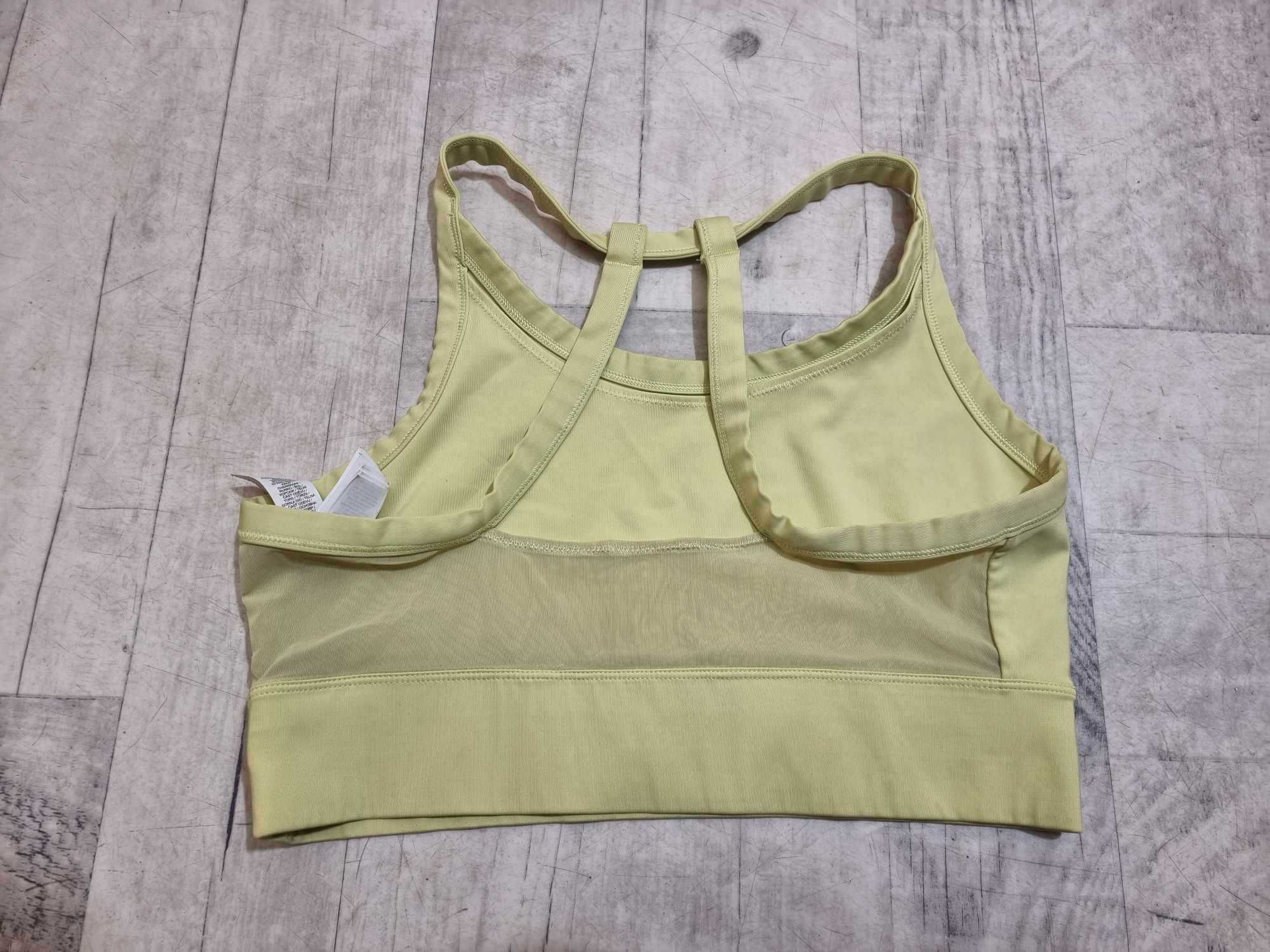Top biustonosz sportowy panele wentylacyjne Nike L limonka