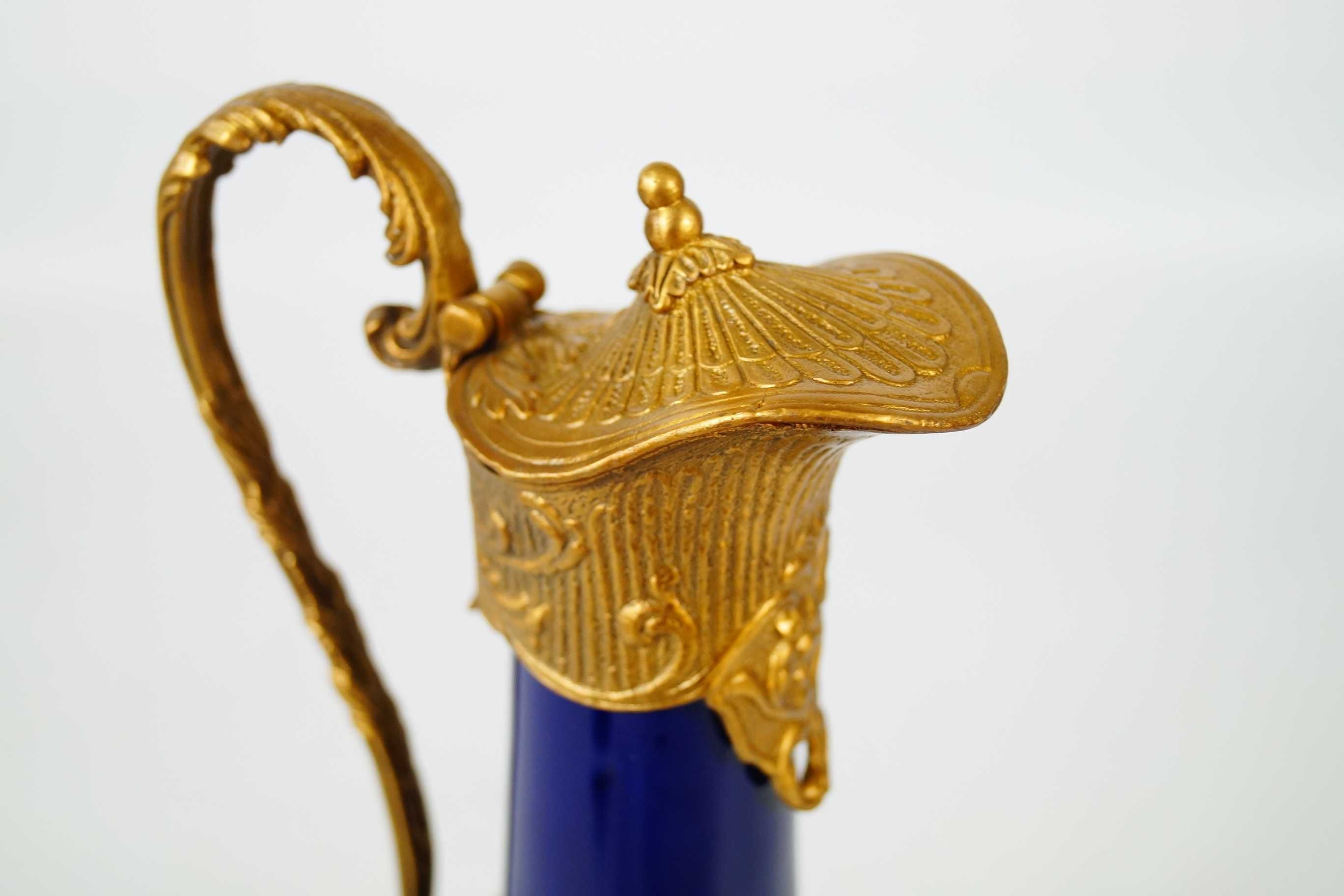 Dzbanek karafka porcelana + brąz kobaltowa
