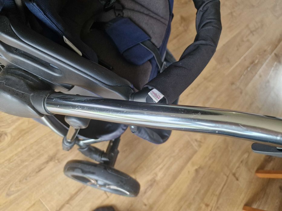 Wózek gondola spacerówka 2w1 Bebetto Bresso PREMIUM CLASS silver 03