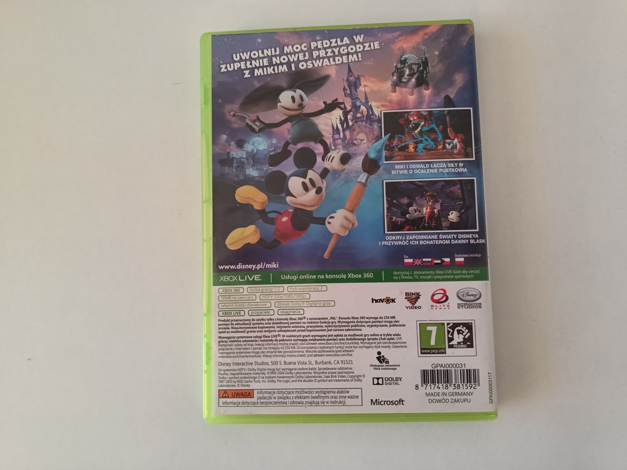 Gra Xbox 360 Disney Epic Mickey 2 (Polski Lektor)