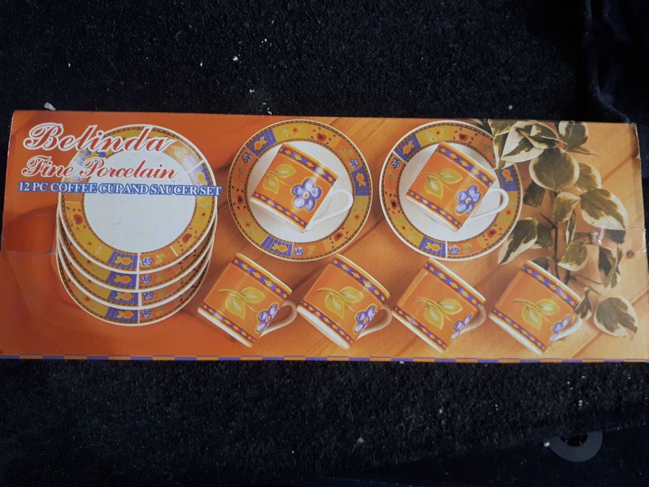 Conjunto chavenas cafe porcelana