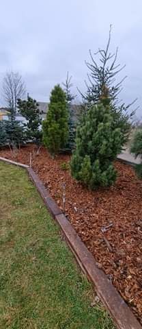 Kora sosnowa w workach i ziemia ogrodowa