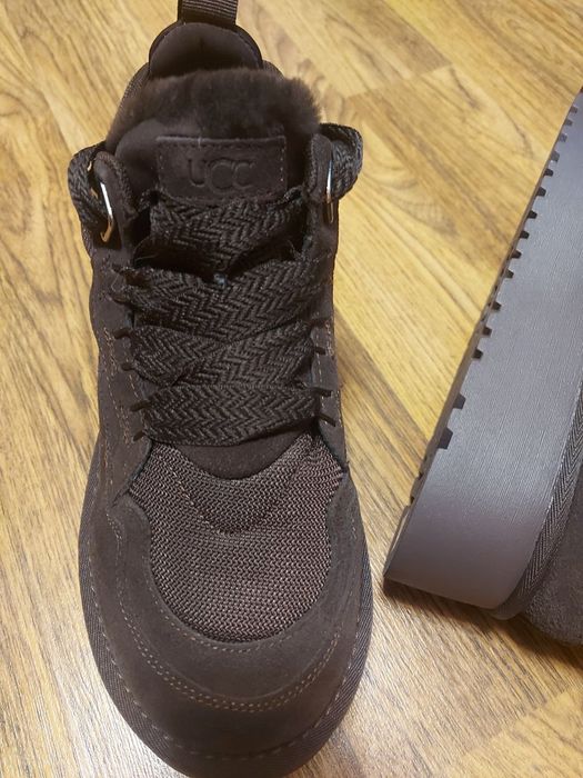 Уггі шкіряні UGG lowmel sneaker platform  36-40 чорний шоколад