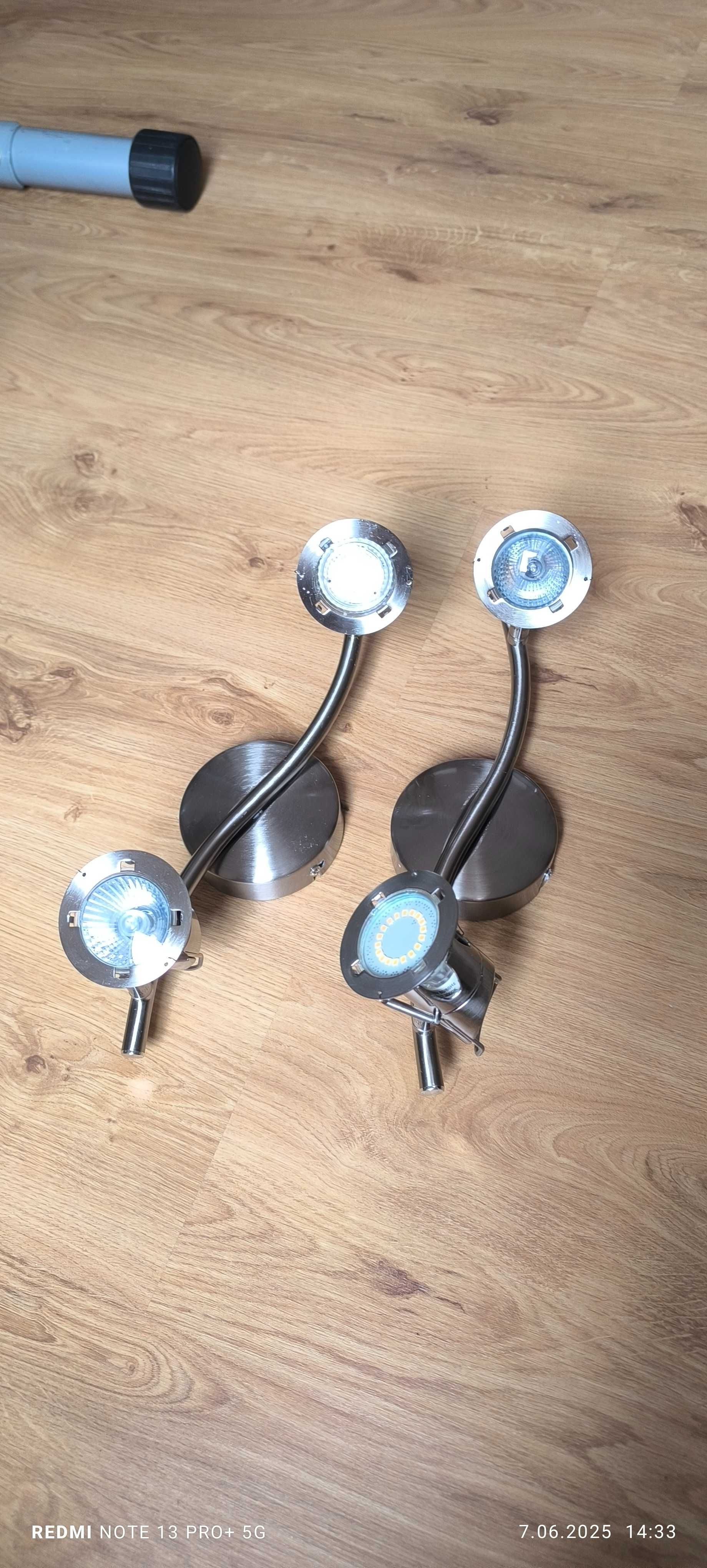 Lampy 2 szt srebrne, kinkiety