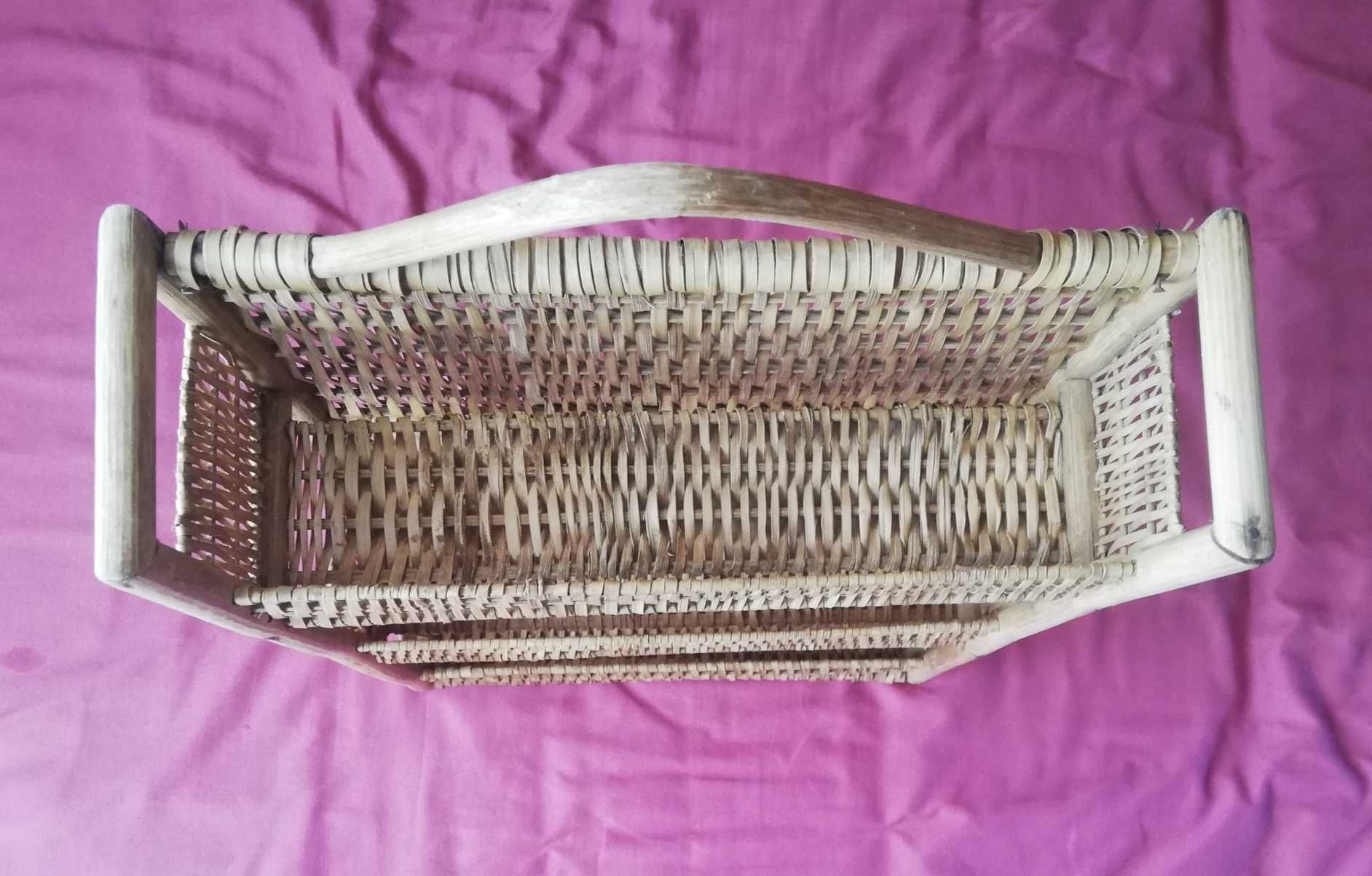 3 półeczki wiszące wiklinowe koszyki wiklinowe 52x32x10,5cm