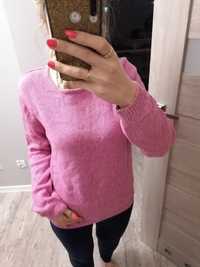Różowy gładki swetr M damski
