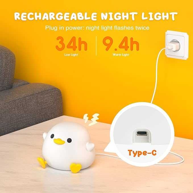 Lampka nocna LED dla dzieci Lampka nocna w kształcie kaczuszki
