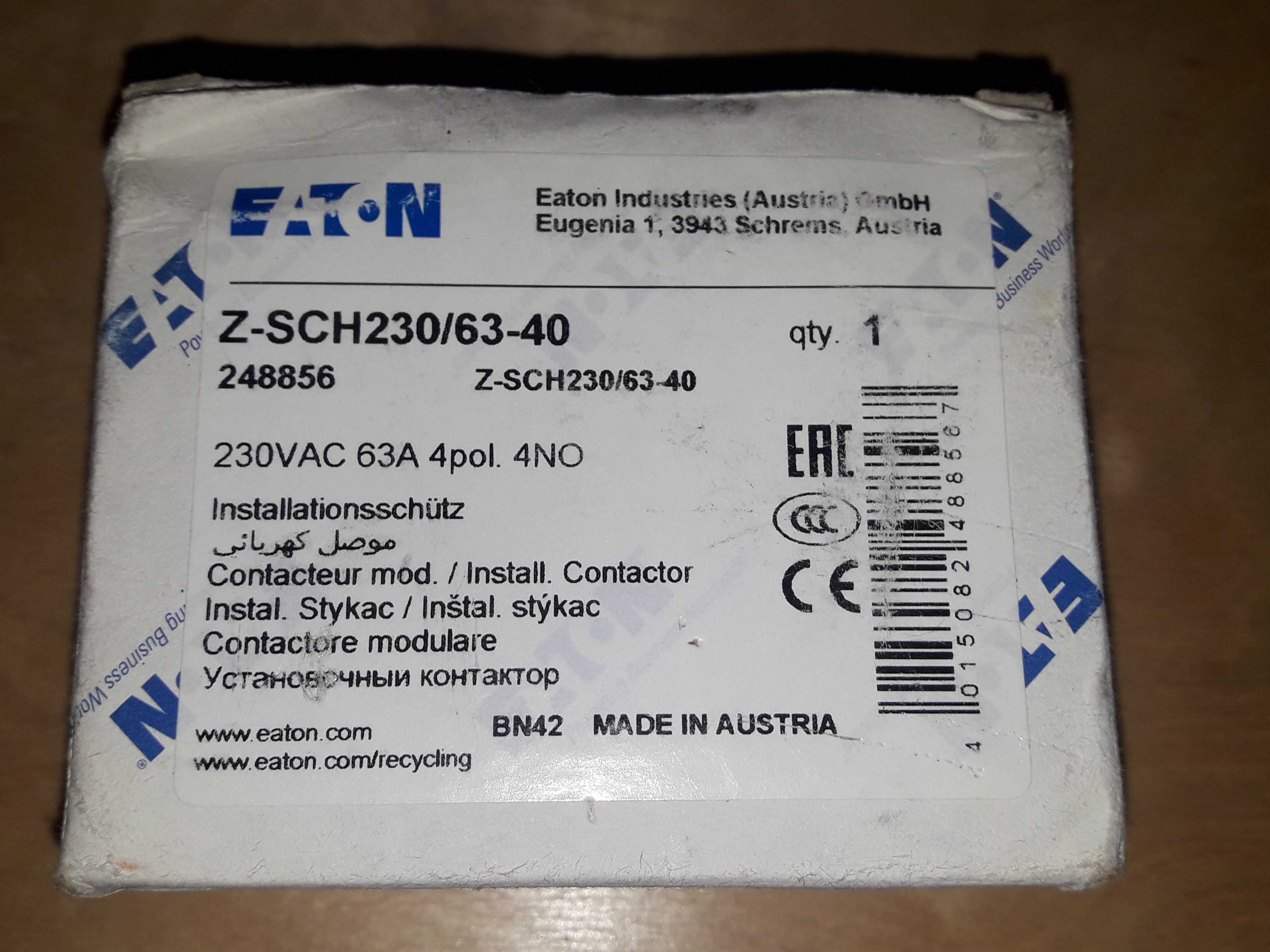 EATON  Z-SCH23063 -40  Model 248856 stycznik modułowy 63A