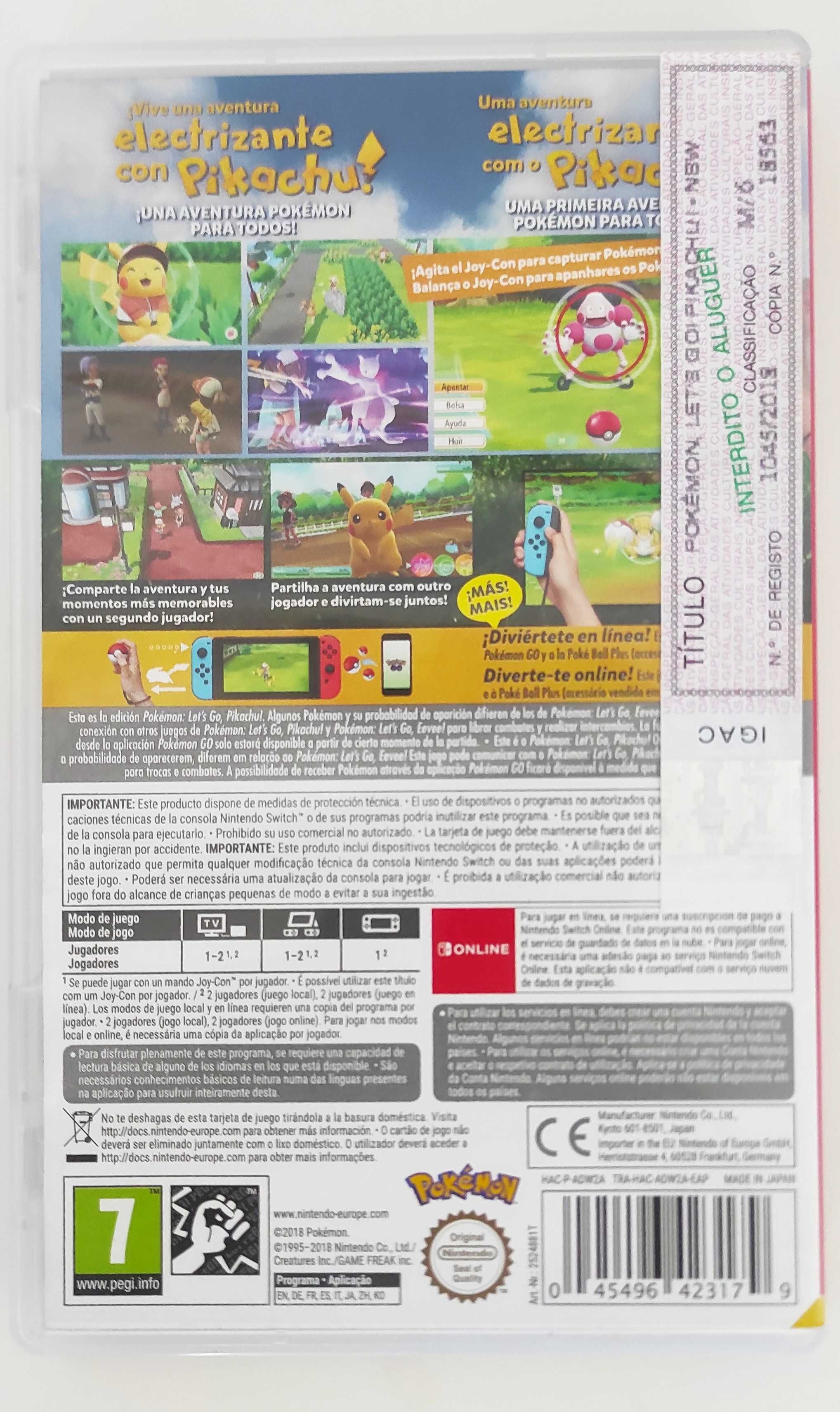 Pokémon Let's go Pikatchu - Nintendo Switch - Jogo - 24H Envio
