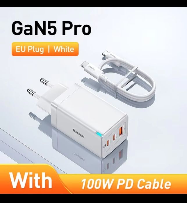 Baseus 65w блоки живлення білі