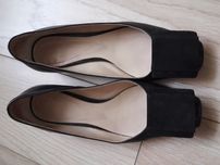 Unutzer eleganckie skórzane buty na obcasie półbuty czółenka botki