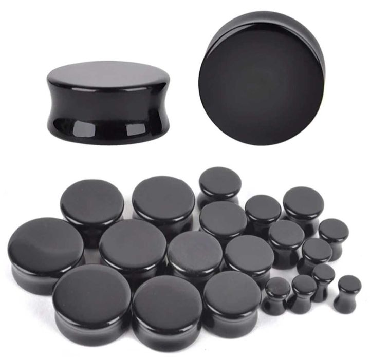 Piercings alargadores plugs até 30mm tuneis janelas de orelha brincos