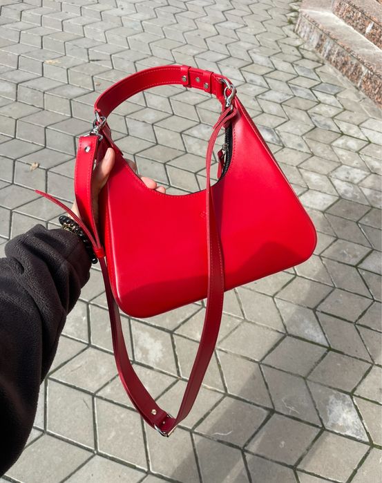 Червона шкіряна сумка boorbon