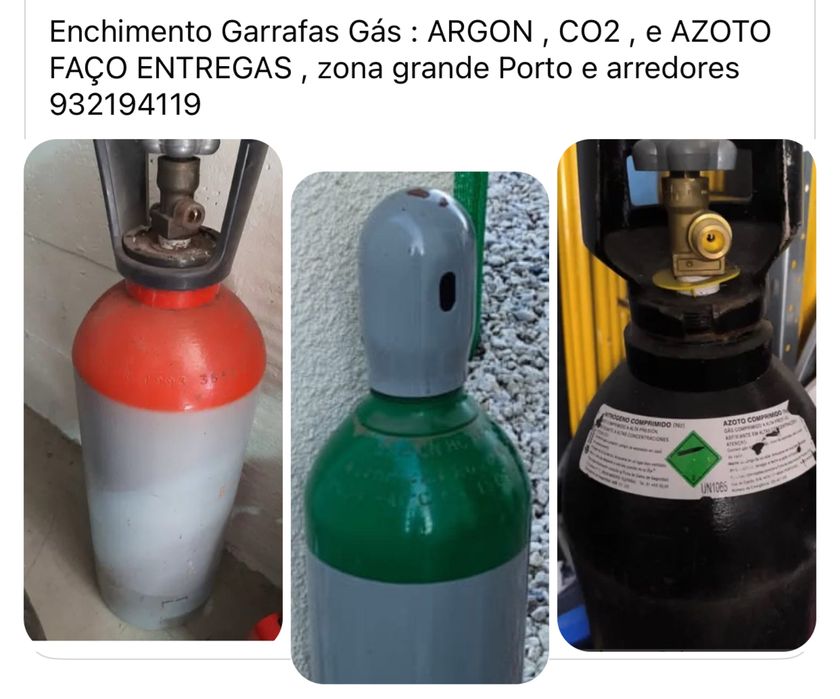 Enchimento  Garrafas Gas Argon , Azoto , e CO2