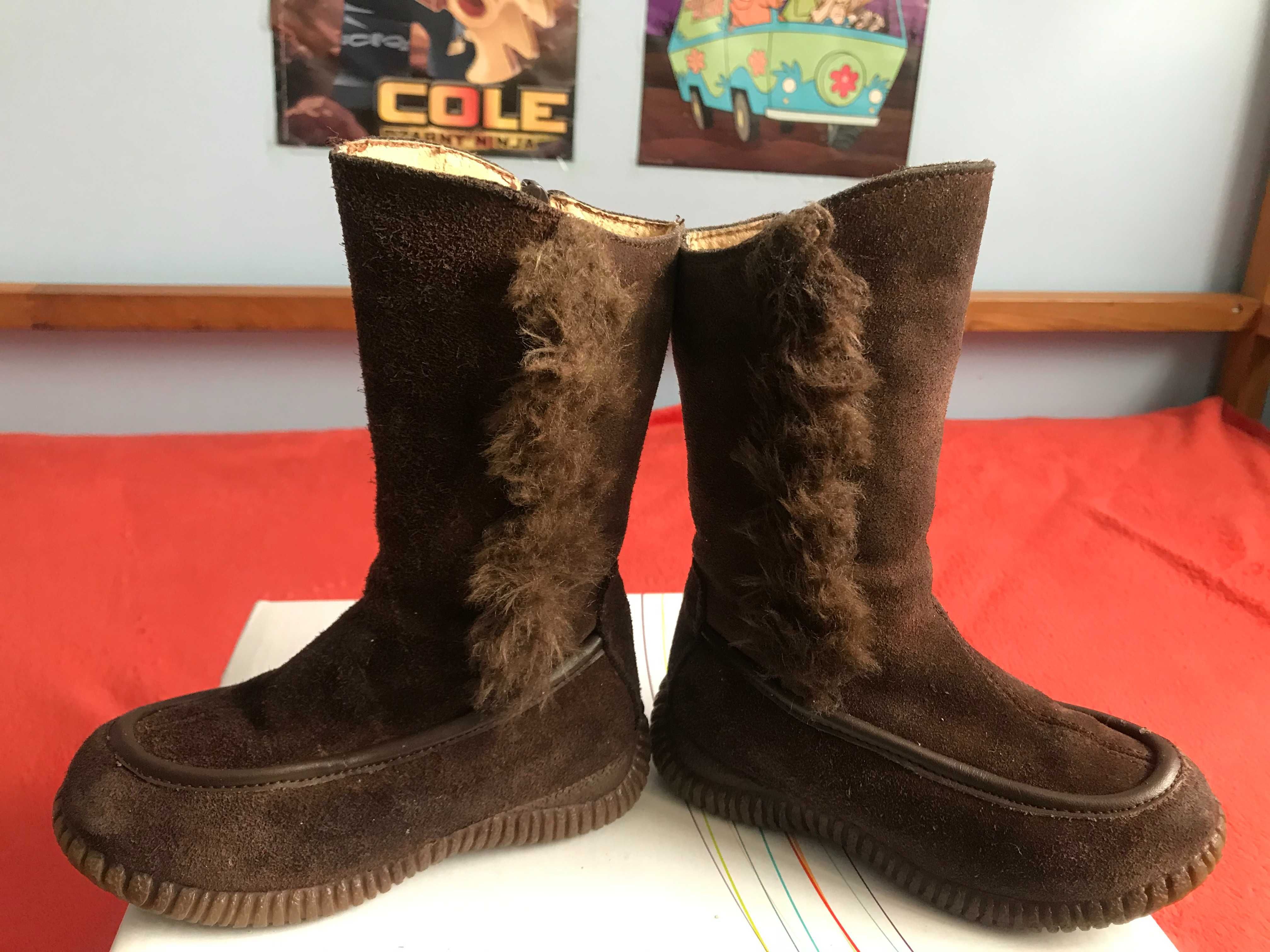 Buty zimowe skóra oficerki kozaki r 24