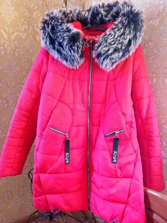 Куртка, зима, червона