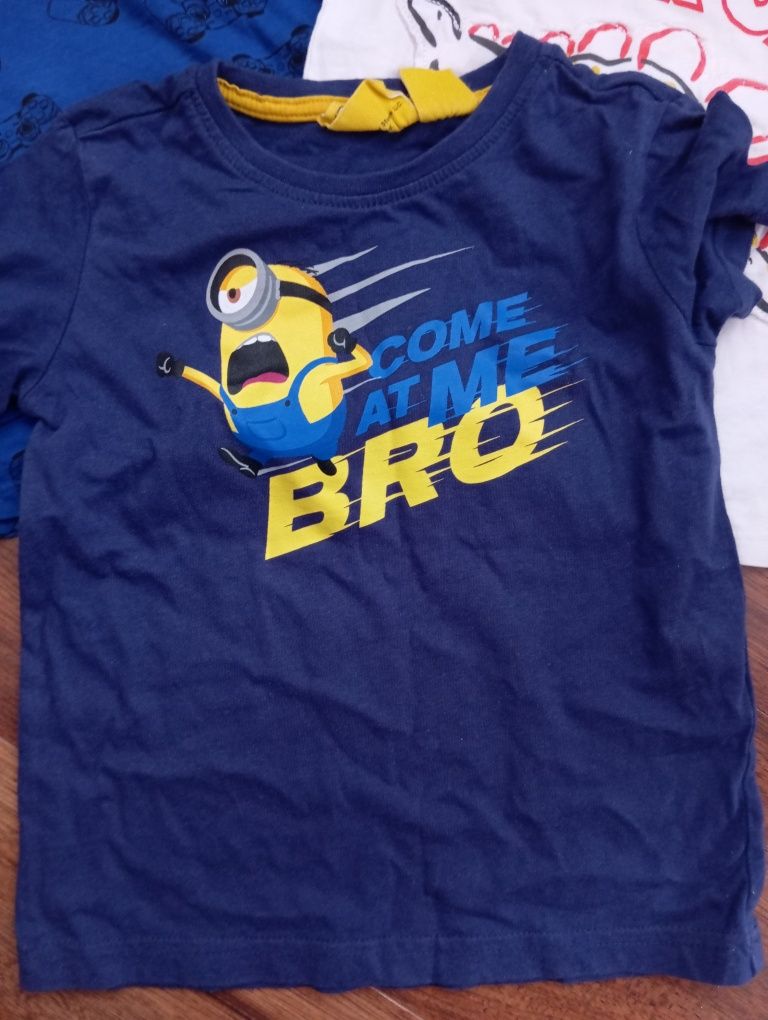 3 szt koszulki t-shirty dla chłopca rozm 98 Minionki