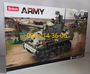 Конструктор Армия SLUBAN M38-B0856 Американский танк M5 Stuart 344дет