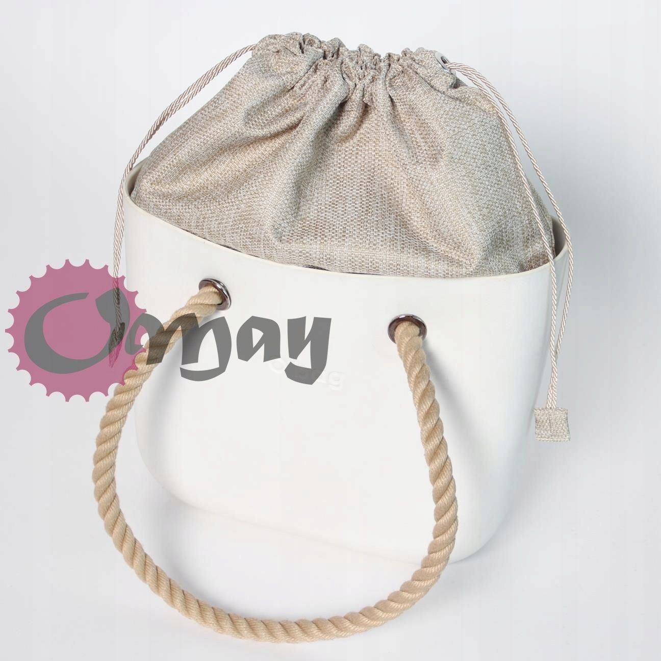 organizer OBAG MINI WOREK elegancka struktura beżowa komin oMay