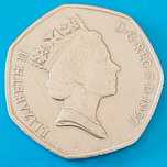 50 Pence de 1997, Reino Unido, Isabel II