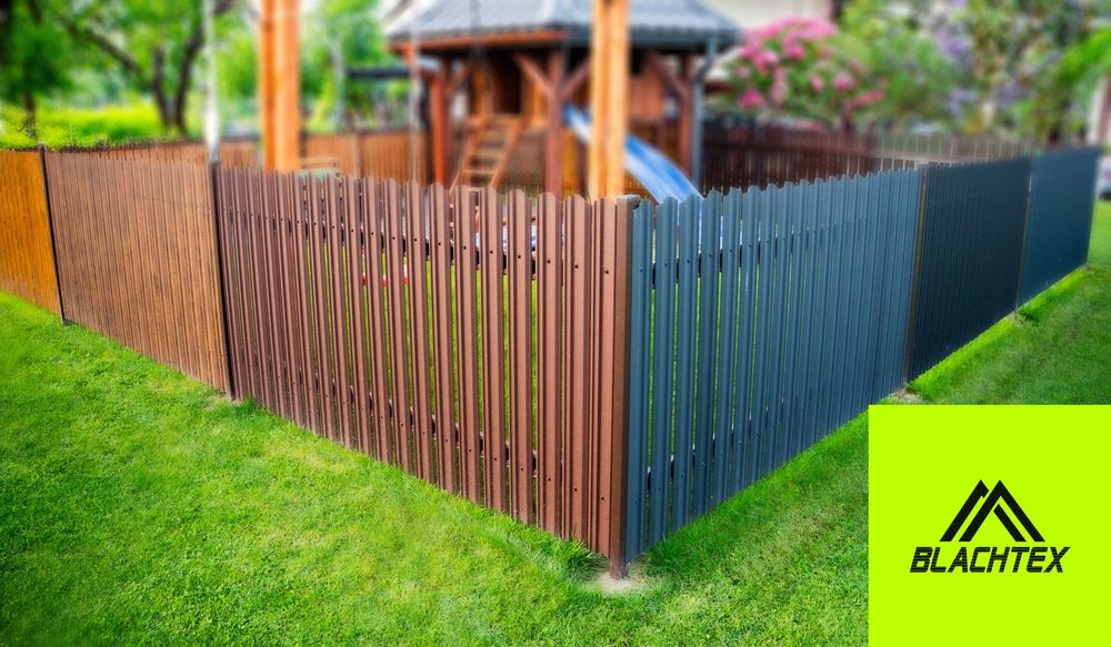 OGRODZENIE Sztachety Metalowe 1m 1,5m 2m 2,5m 3m - Antracyt, Dąb, Brąz