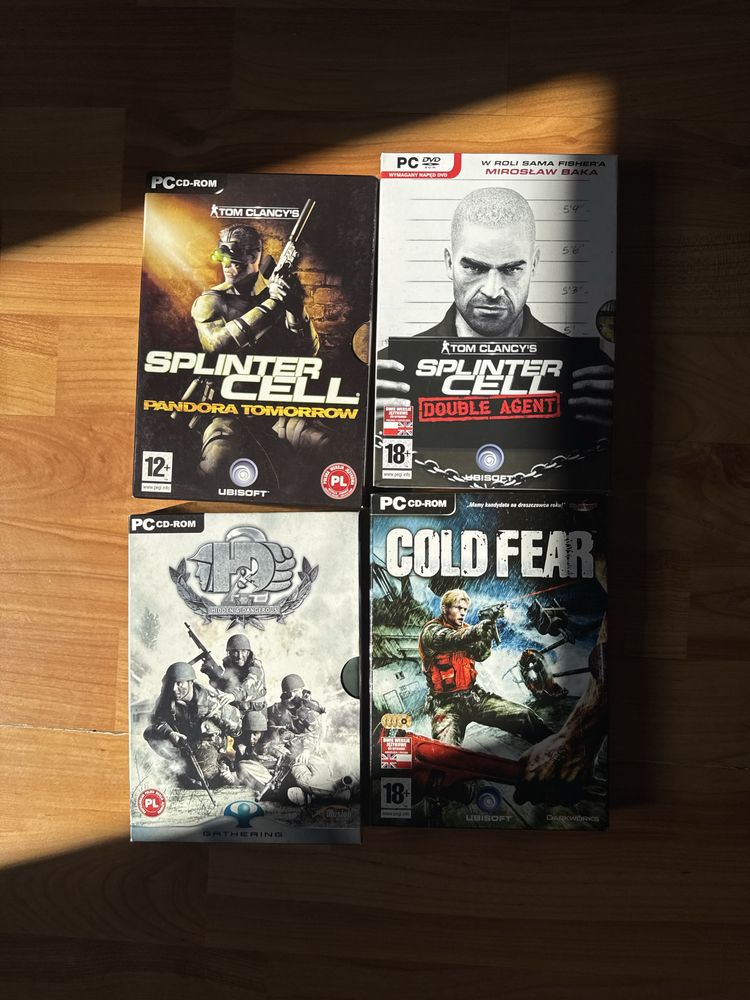 Zestaw 4 gier PC Splinter Cell Hidden Dangerous Cold Fear